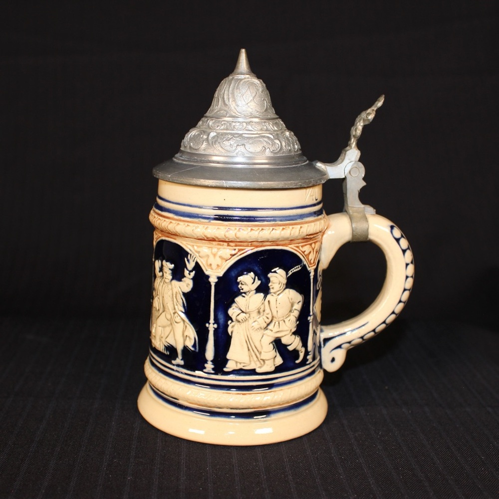 Marzi & Remy Vintage German Beer Stein with Pewter Lid